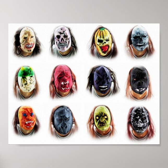 Affiches Masques d'horreur cool (Devant)