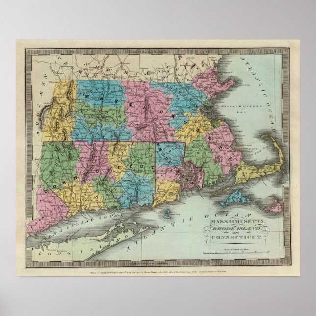 Affiches Massachusetts Rhode Island Et Connecticut