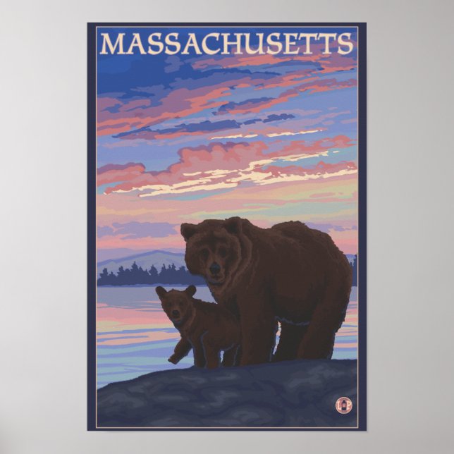 Affiches MassachusettsOurs et petits (Devant)