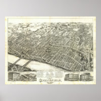 Masse de Springfield. Carte panoramique antique 18