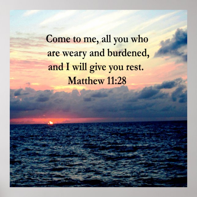 AFFICHES MATELAS SPIRITUELS 11:28 PHOTO DE LA SCRIPTURE DU  (Devant)