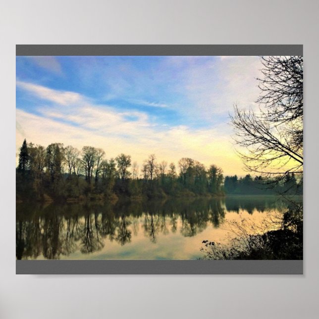 Affiches Matin sur la rivière Willamette, Oregon (Devant)