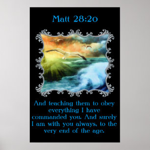Affiches Matt 28:20 Avec des mouettes volant au-dessus de l
