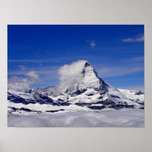 Affiches Matterhorn dans une mer de nuages en Suisse