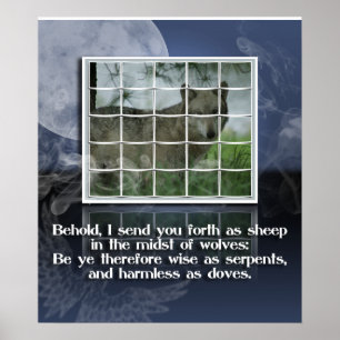 Affiches Matthieu 10:16 BIBLE CITER SHEEP PARMI LES LOUPS