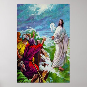 Affiches Matthieu 14:24-33 Jésus marche sur la mer