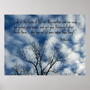 Affiches Matthieu 6:26 Regardez les oiseaux de l'air...