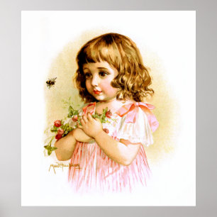 Affiches Maud Humphrey : Fille d'été avec les fleurs et