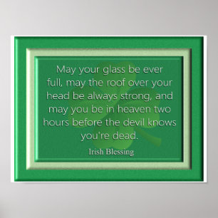 Affiches May Your Glass - Irish Blessing - Art Print