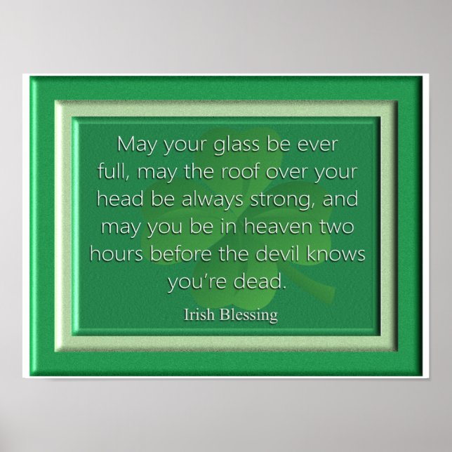 Affiches May Your Glass - Irish Blessing - Art Print (Devant)