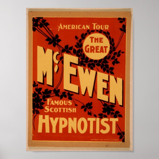 Affiches McEwen, Théâtre Vintage "Hypnotist" (Devant)
