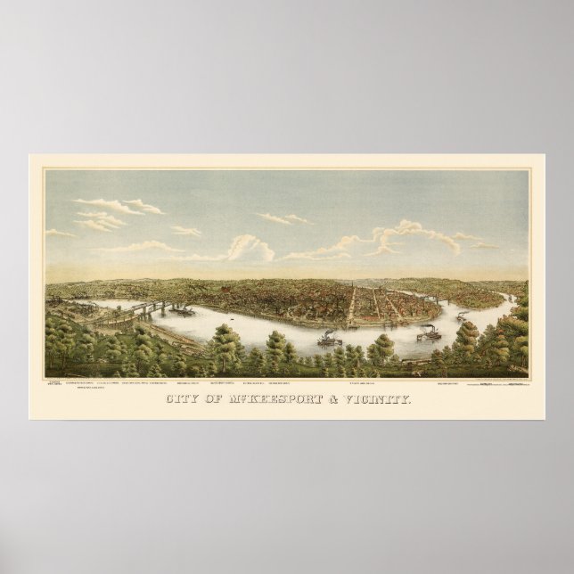 Affiches McKeesport, PA Carte panoramique - 1894 (Devant)