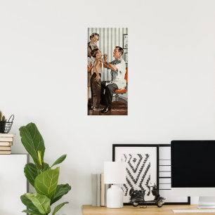 Affiches Médecine vintage, Médecin pédiatrique avec patient