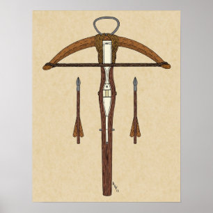 Affiches Medieval Crossbow with Bolts