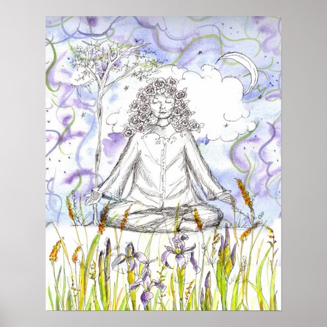 Affiches Méditation Yoga Zen Fleurs d'Iris sauvages (Devant)