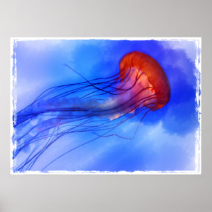 Affiches Méduses d'aquarelle