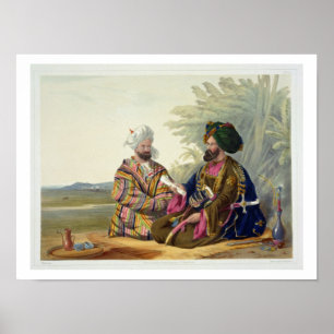 Affiches Meerz Fyze, un Oosbeg Elchee ou ambassadeur, assie