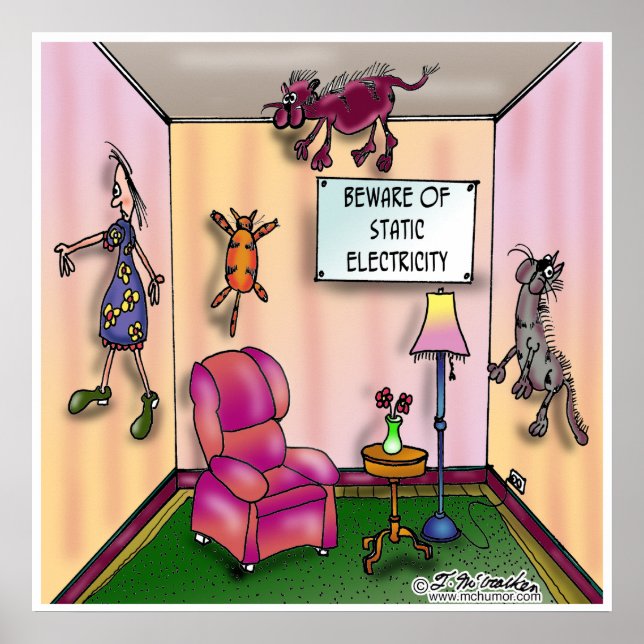 Affiches Méfiez-vous de l'électricité statique (Devant)