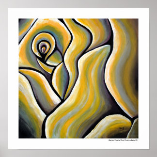 Affiches Meilleure rose jaune abstraite Art moderne Fleur