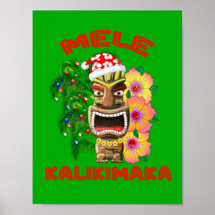 Affiches Mele Kalikimaka Santa Claus Tiki
