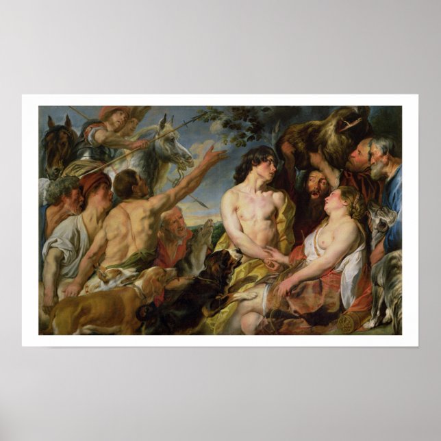 Affiches Meleager et Atalanta (huile sur toile) (Devant)