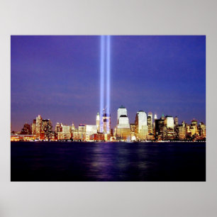 Affiches Mémorial des lumières nocturnes de New York Skylin