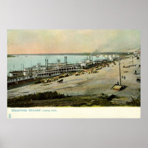 Affiches Memphis Tennessee, bateaux à un cru 1906 de quai