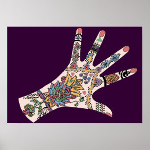 Affiches Mendhi mains