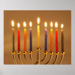 Affiches Menorah avec toutes les bougies allumées<br><div class="desc">AssetID : 86480519 / {Thinkstock Images} / Menorah avec toutes les bougies allumées</div>