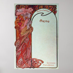 Affiches Menu Alphonse Mucha