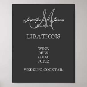 Affiches Menu Barre mariage