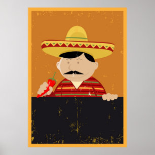 Affiches Menu cuisinier mexicain