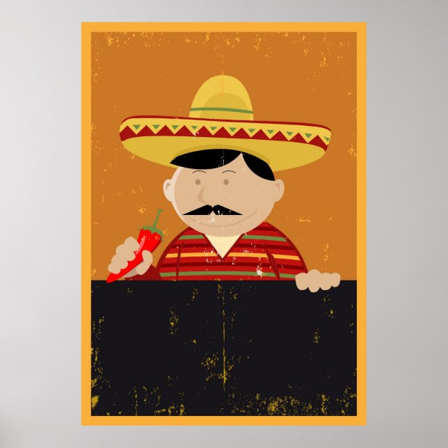 Affiches Menu cuisinier mexicain (Devant)
