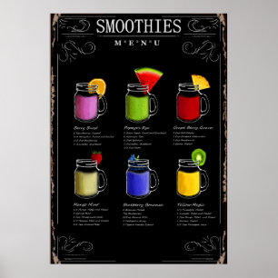Affiches Menu de Smoothies