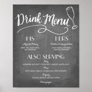 Affiches Menu Signature Boire   Décor Mariage