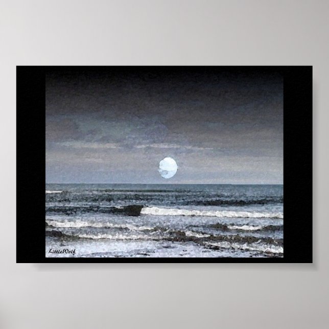 Affiches Mer clair de lune (Devant)