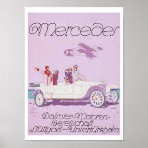Affiches Mercedes vintage Ad -Purple, Avion
