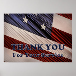 Affiches Merci patriotique de drapeau de vétérans