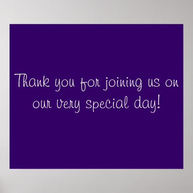 Affiches Merci pour venir en violet et blanc (Devant)