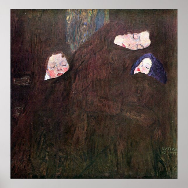 Affiches Mère avec enfants par Gustav Klimt (Devant)