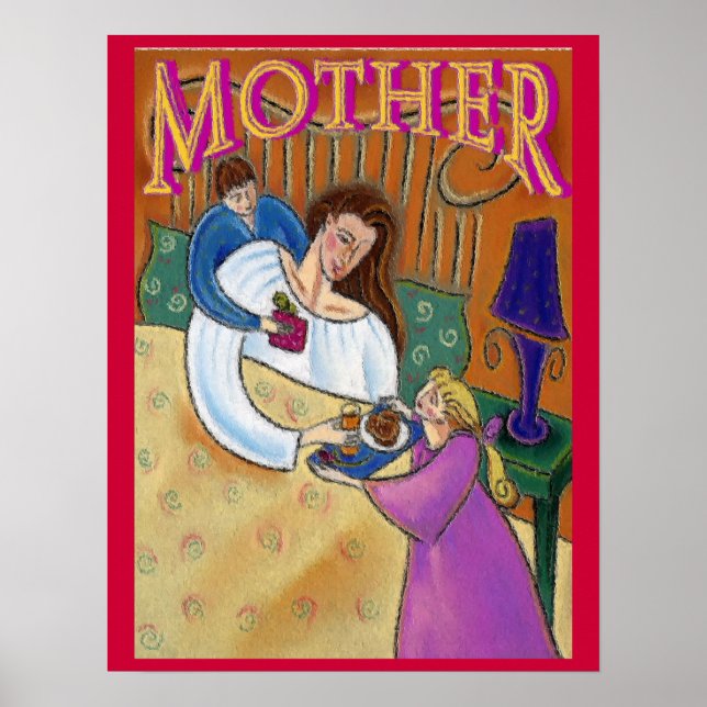 Affiches Mère dans le lit Abstrait (Devant)