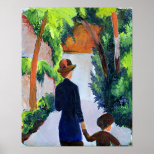 Affiches Mère et enfant dans le parc, 1914