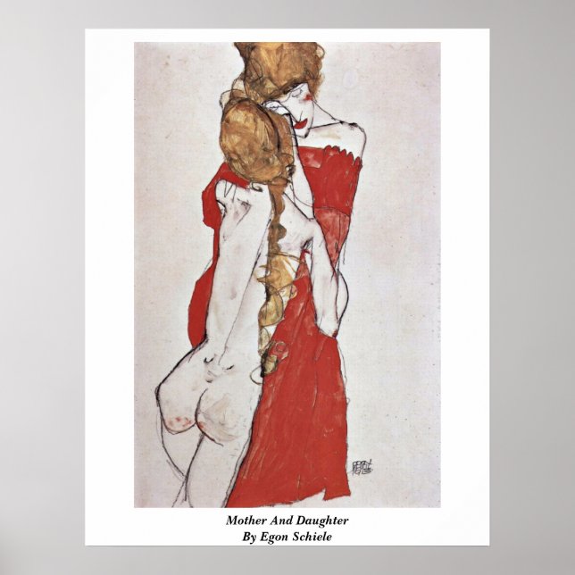 Affiches Mère Et Fille Par Egon Schiele (Devant)