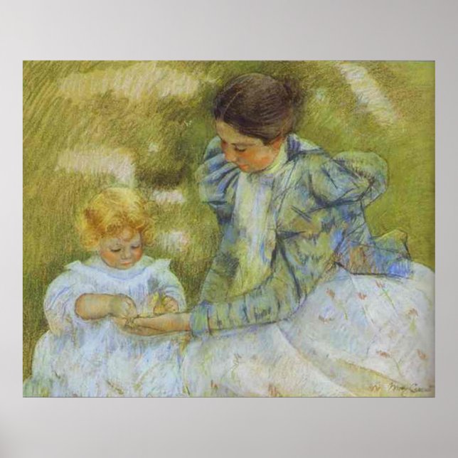 Affiches Mère jouant avec son enfant. c.1897, Mary Cassat (Devant)
