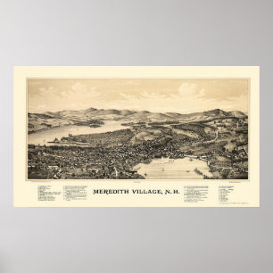Affiches Meredith, NH Panoramic Map - 1889