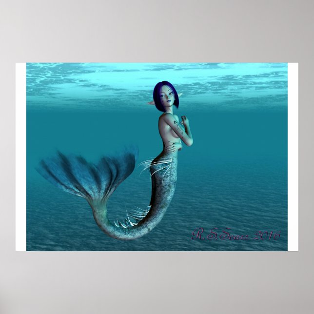 Affiches mermaid pinup (Devant)