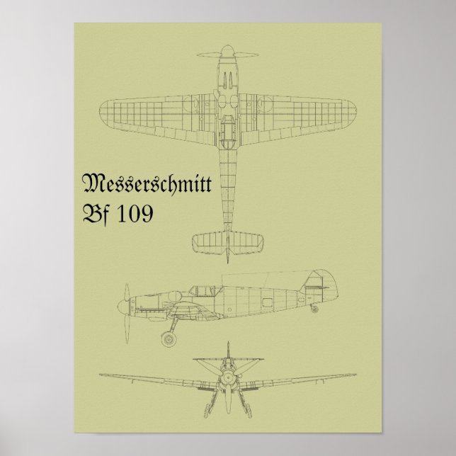 Affiches Messerschmitt Bf 109 (Devant)