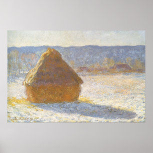 Affiches Meule le matin, effet de neige de Claude Monet