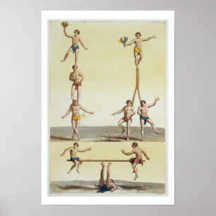 Affiches Mexicains exécutant la gymnastique (litho de
