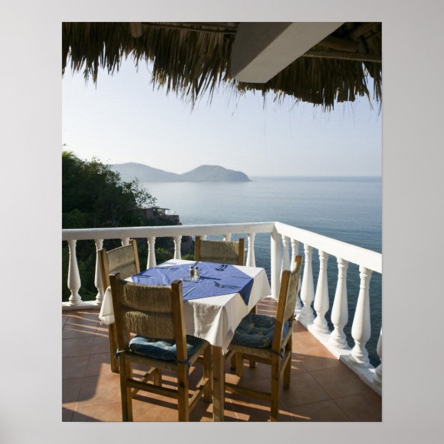 Affiches Mexique, Guerrero, Zihuatanejo. Table de café sur (Devant)